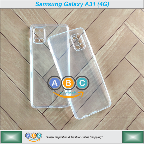 Samsung Galaxy A31 (4G) Case, Soft TPU with Dust Plugs (NO Corner Bumpers) Ultra Clear Back Cover