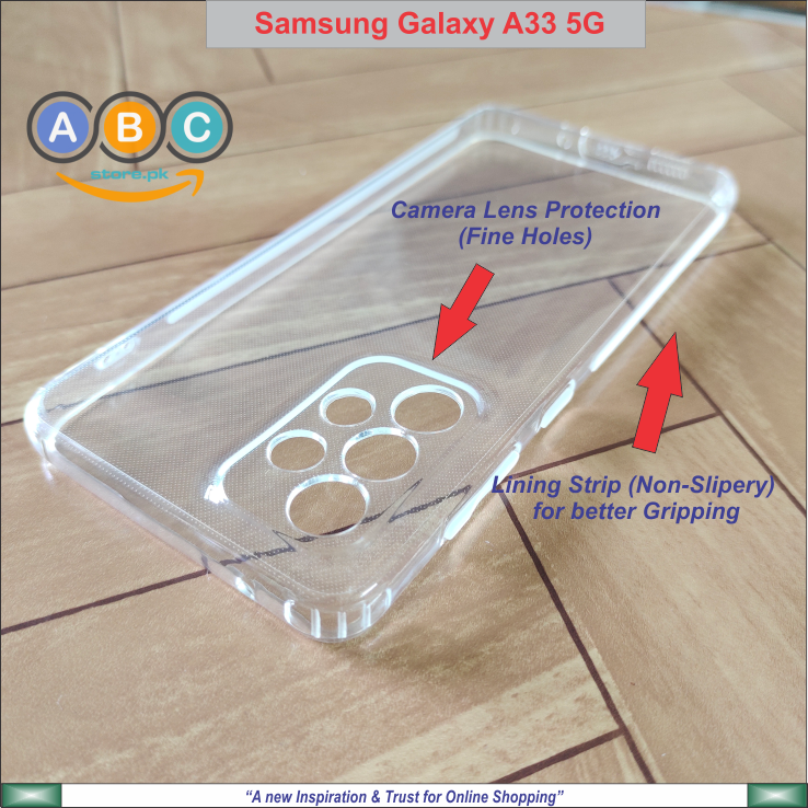 Samsung Galaxy A33 5G Case, Soft TPU with Dust Plugs (NO Corner Bumpers) Ultra Clear Back Cover