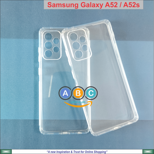 Samsung Galaxy A52/52s Case, Soft TPU Ultra-Clear with Dust Plugs (NO Corner Bumpers) Back Cover