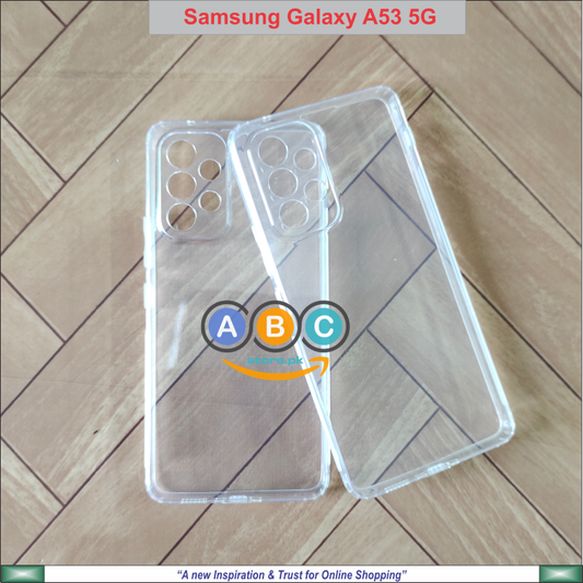 Samsung Galaxy A53 (5G) Case, Soft TPU Ultra-Clear with Dust Plugs (NO Corner Bumpers) Back Cover