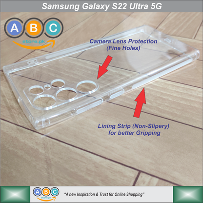 Samsung Galaxy S22 Ultra 5G Case, Soft TPU Ultra-Clear with Dust Plugs (NO Corner Bumpers) Back Cover