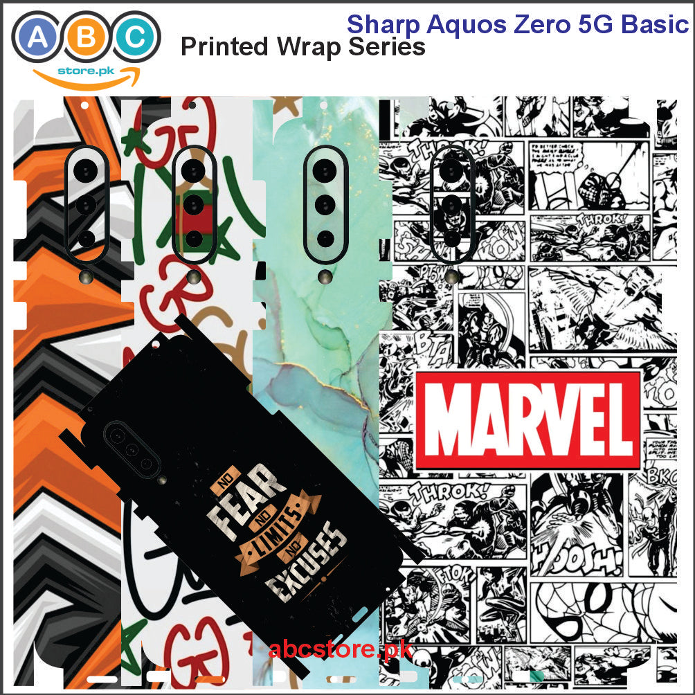 Sharp Aquos Zero 5G Basic, Printed Full Back Protection Phone Vinyl Wrap