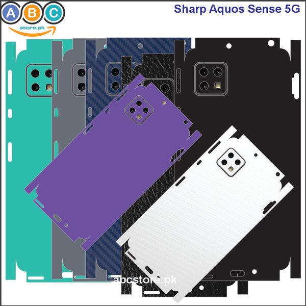 Sharp Aquos sense (5G), Glossy/Matte/Carbon/Leather Textured Full Back Protection Phone Vinyl Wrap