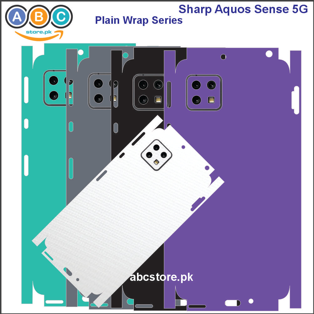 Sharp Aquos sense (5G), Glossy/Matte/Carbon/Leather Textured Full Back Protection Phone Vinyl Wrap