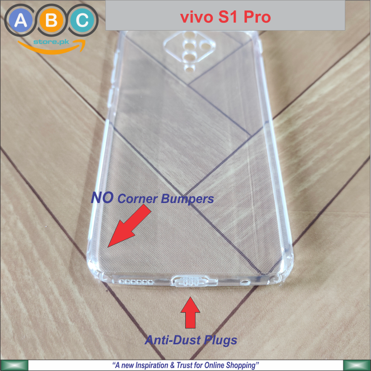 Vivoo S1 Pro Case, Soft TPU Ultra-Clear with Dust Plugs (NO Corner Bumpers) Back Cover