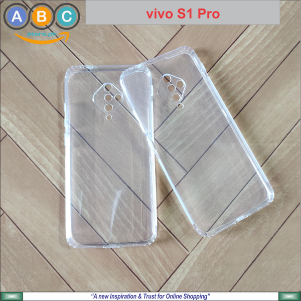 Vivo S1 Pro Case, Soft TPU Ultra-Clear with Dust Plugs (NO Corner Bumpers) Back Cover