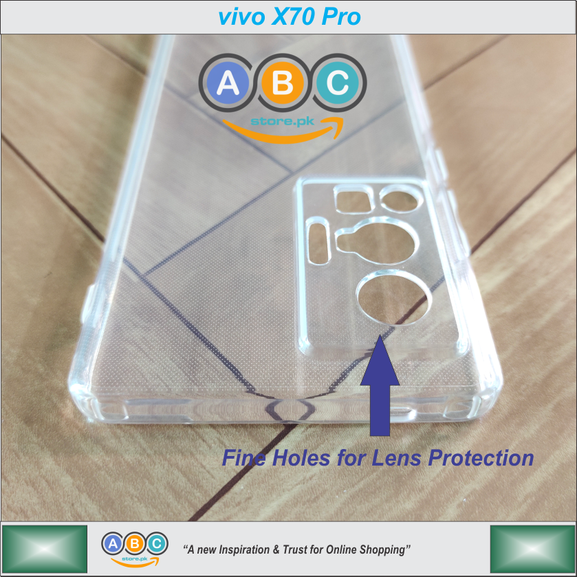 Vivo X70 Pro, Soft TPU Ultra-Clear with Dust Plugs (NO Corner Bumpers) Back Cover