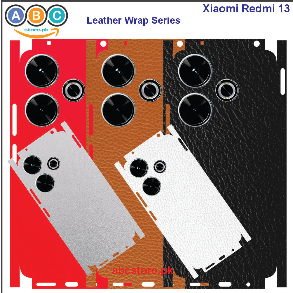 Xiaomi Redmi 13, Glossy/Matte/Carbon/Leather Textured Full Back Protection Phone Vinyl Wrap