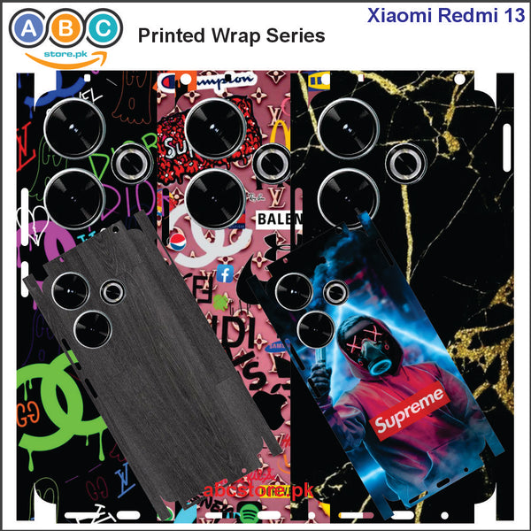 Xiaomi Redmi 13, Printed Full Back Protection Phone Vinyl Wrap