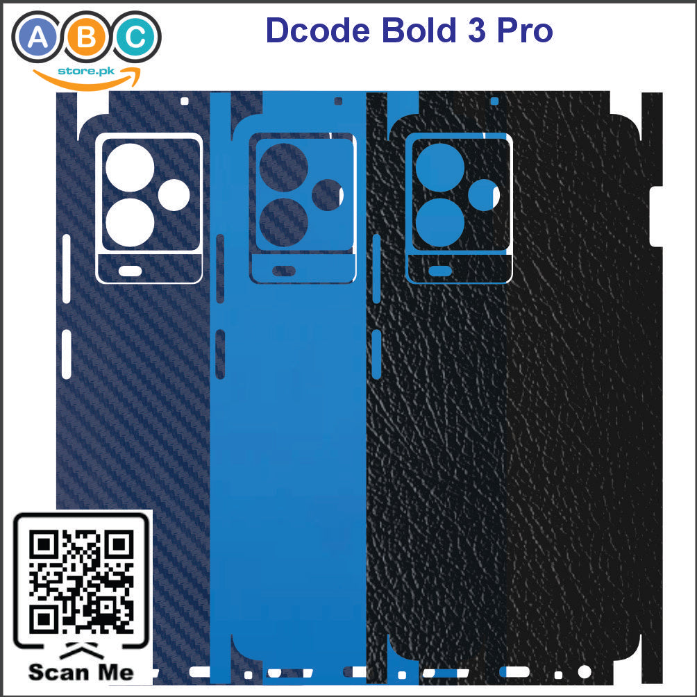 Dcode Bold 3 Pro, Glossy/Matte/Carbon/Leather Textured Full Back Protection Phone Vinyl Wrap