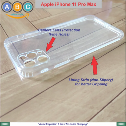 Apple iPhone 11 Pro Max Case, Soft TPU Ultra-Clear with Dust Plugs (NO Corner Bumpers) Back Cover