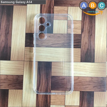 Samsung Galaxy A54 Case, Soft TPU Ultra-Clear with Dust Plugs (NO Corner Bumpers) Back Cover