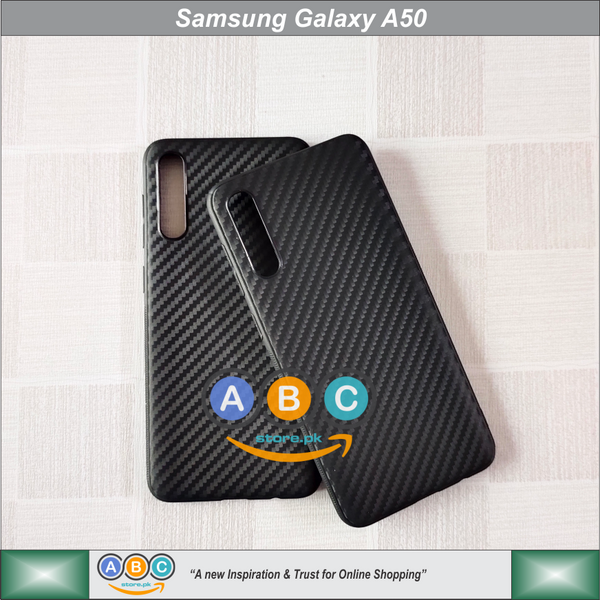 Samsung Galaxy A50 Case, Ultra Slim Carbon Textured Soft TPU Back Cover