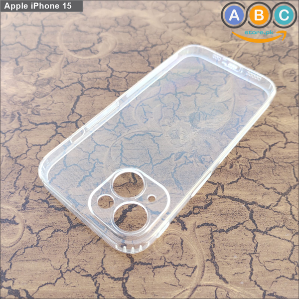 Apple iPhone 15 Case, Soft TPU Ultra-Clear with Dust Plugs (NO Corner Bumpers) Back Cover