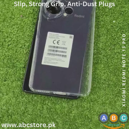 Xiaomi Redmi Note 13 Case, Soft TPU Ultra-Clear with Dust Plugs (NO Corner Bumpers) Back Cover